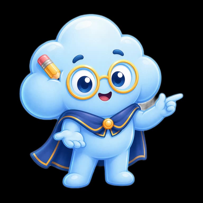 Nefi, a nuvenzinha mascote do Nefai, apresentando o app